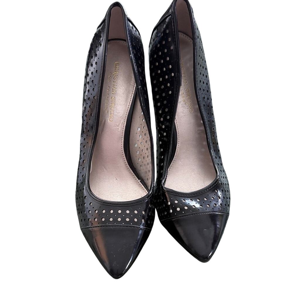 Christian Siriano Black Perforated Heels